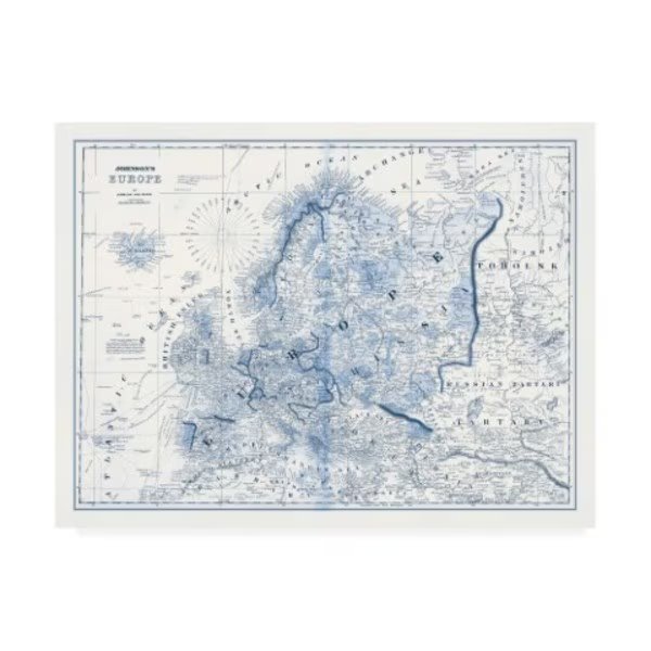 Vision Studio 'Europe In Shades Of Blue' Canvas Art, 18x24, Trademark Fine Art, Mfr#: WAG13832-C1824GG